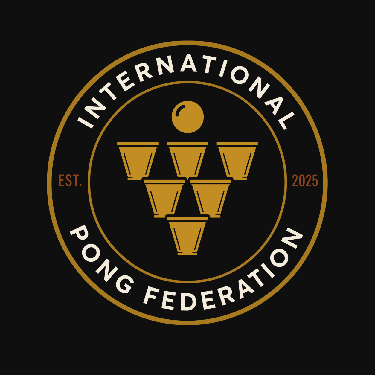 International Pong Federation official seal, established 2025